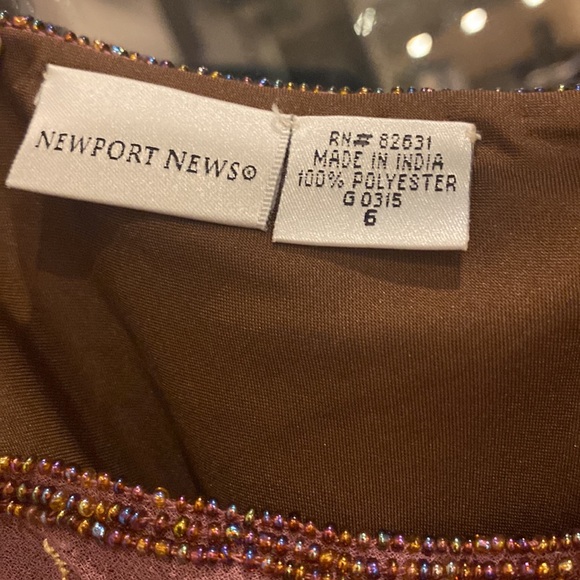 Vintage 90’s Y2K midi slip dress beaded embroidered mauve purple floral - Picture 11 of 11